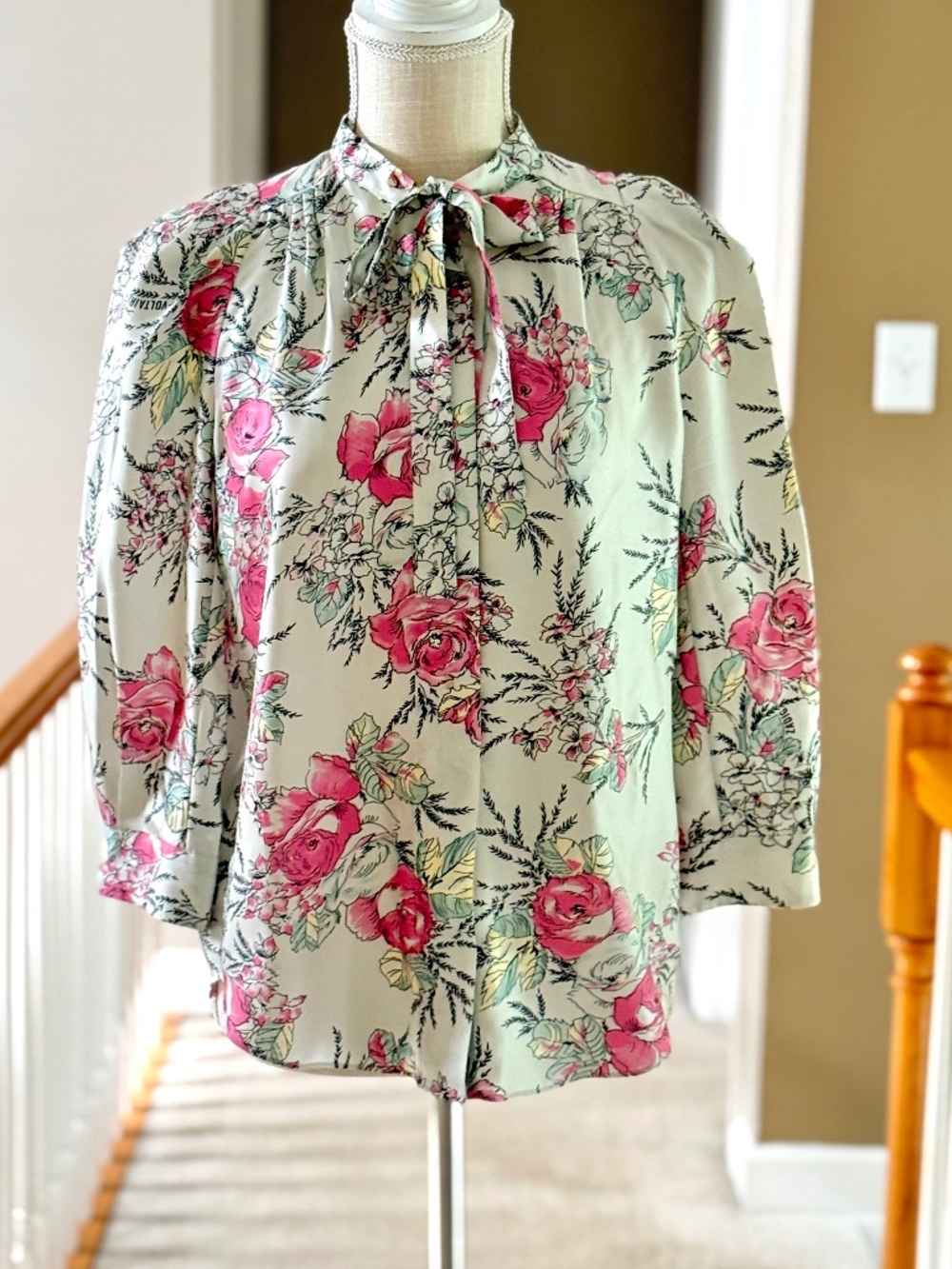 Zadig & Voltaire Touch Twill Blouse in Roses Pink Floral Size M